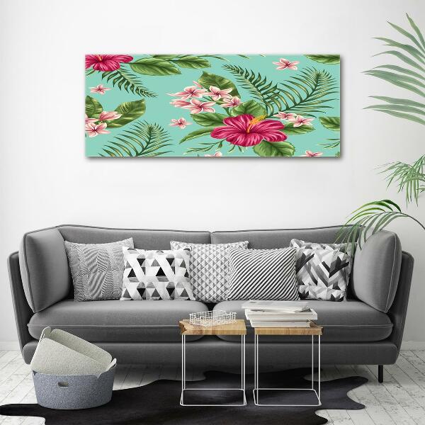 Foto glasbild Hawaiianische Blumen