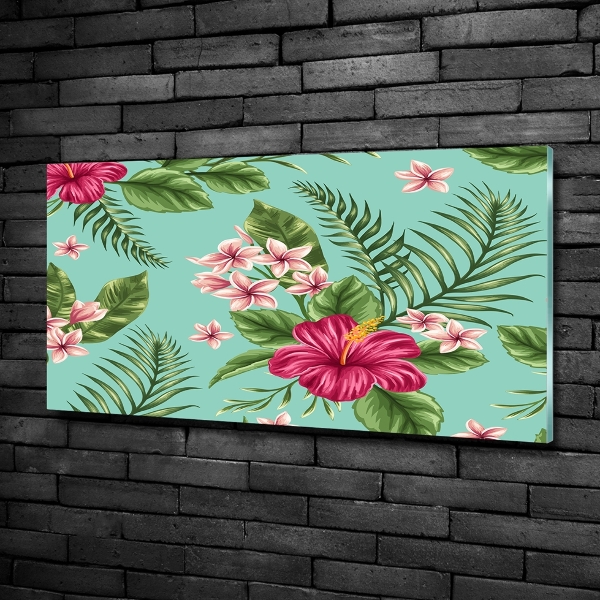 Foto glasbild Hawaiianische Blumen