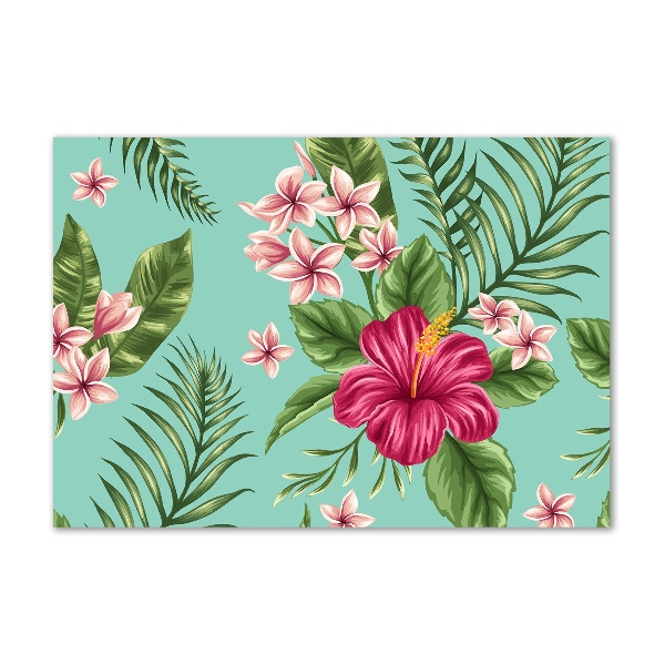 Foto glasbild Hawaiianische Blumen