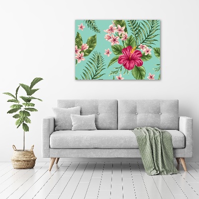 Foto glasbild Hawaiianische Blumen