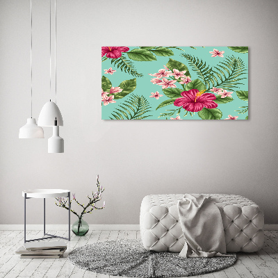 Foto glasbild Hawaiianische Blumen