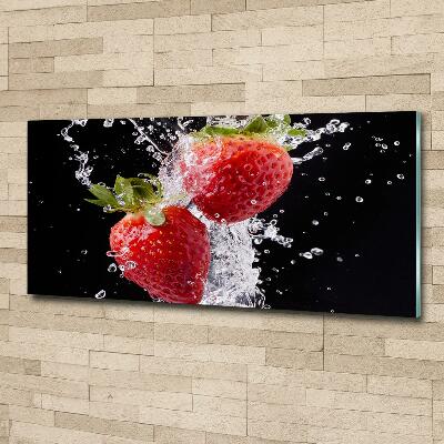Foto glasbild Erdbeeren und Wasser