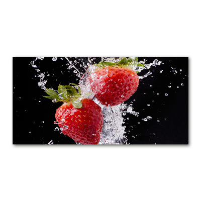 Foto glasbild Erdbeeren und Wasser
