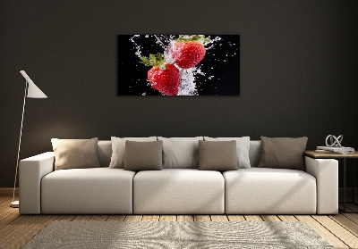 Foto glasbild Erdbeeren und Wasser