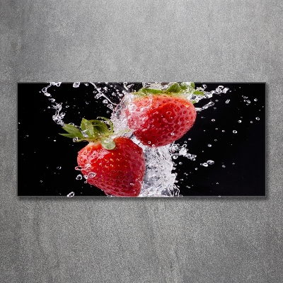 Foto glasbild Erdbeeren und Wasser