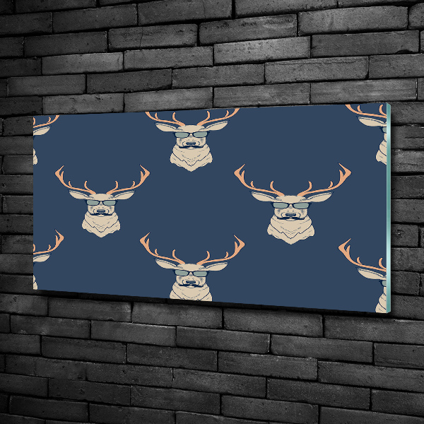 Foto glasbild Hipster-Hirsche