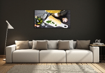 Glasbild Nudeln mit Knoblauch