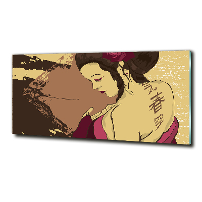 Glasbild Geisha