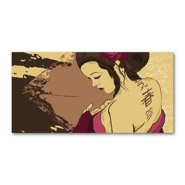 Glasbild Geisha
