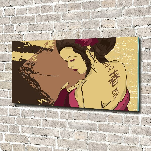 Glasbild Geisha