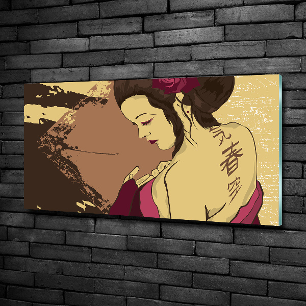 Glasbild Geisha