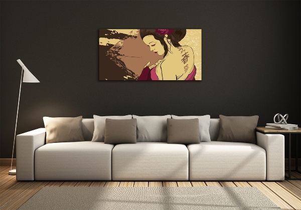 Glasbild Geisha