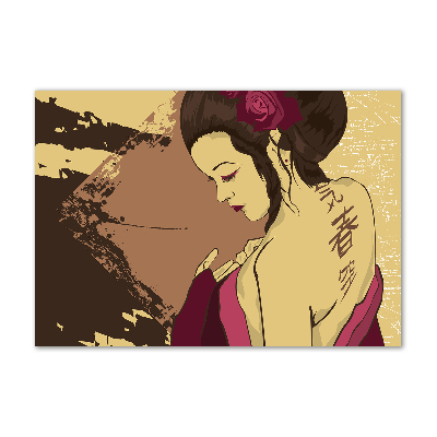 Glasbild Geisha