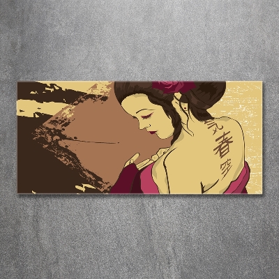 Glasbild Geisha