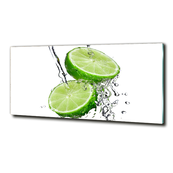 Glasbild Limetten und Wasser