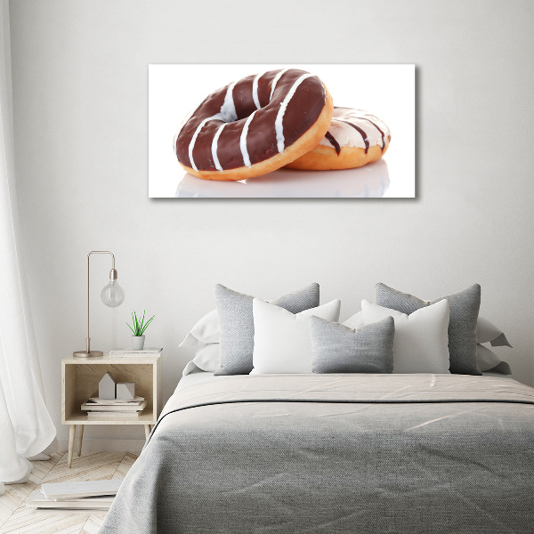 Foto glasbild Schokoladen-Donuts