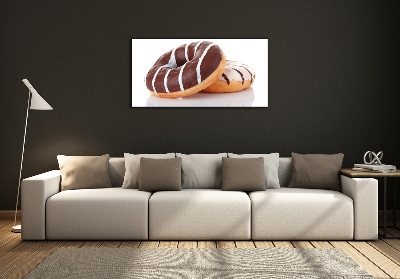 Foto glasbild Schokoladen-Donuts
