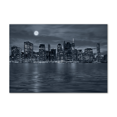 Foto glasbild New York bei Nacht