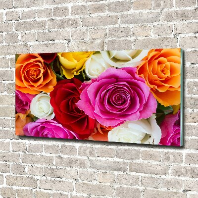 Foto glasbild Bunte Rosen