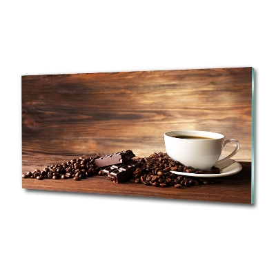 Bild auf glas Kaffee und Schokolade