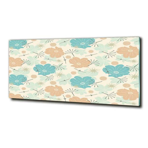 Glasbild Blumenmuster