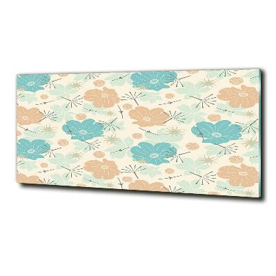 Glasbild Blumenmuster