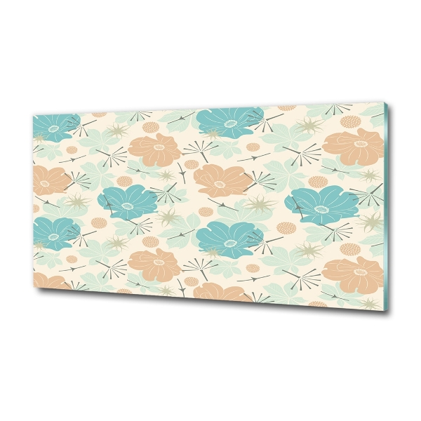 Glasbild Blumenmuster