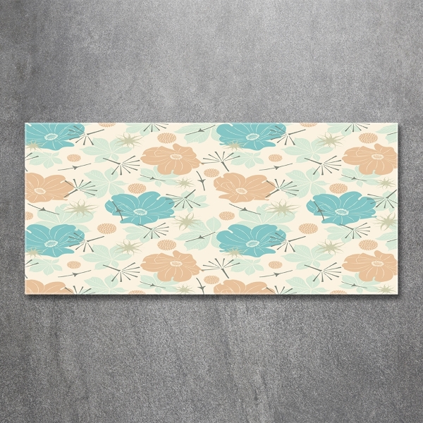 Glasbild Blumenmuster