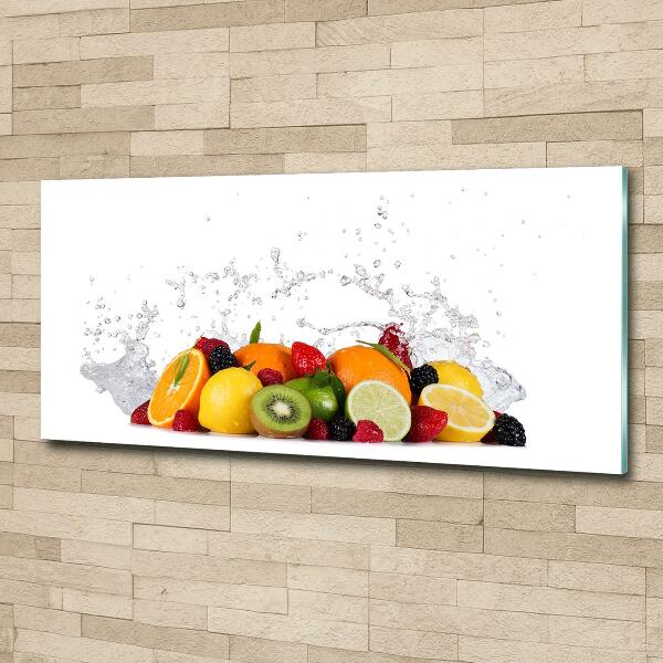 Glasbild Obst und Wasser