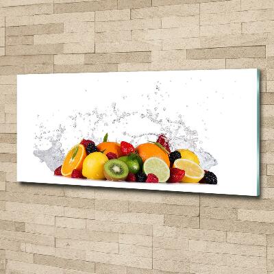 Glasbild Obst und Wasser