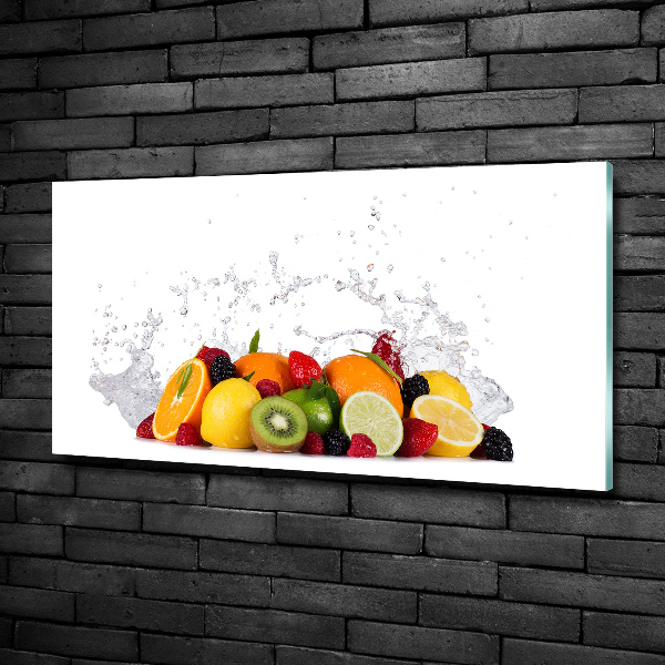Glasbild Obst und Wasser