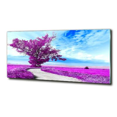 Glasbild Baum und Pfad