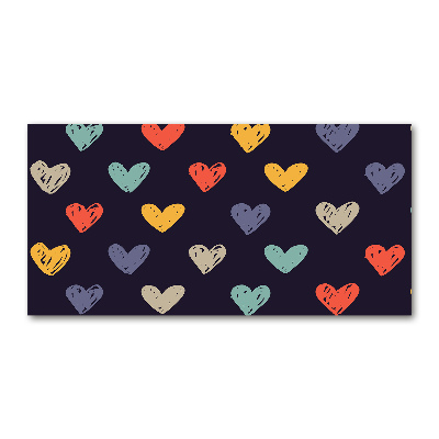 Glasbild Bunte Herzen