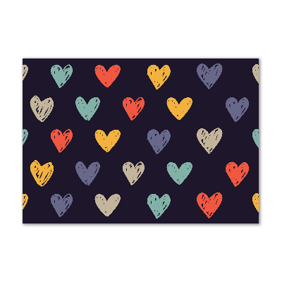 Glasbild Bunte Herzen