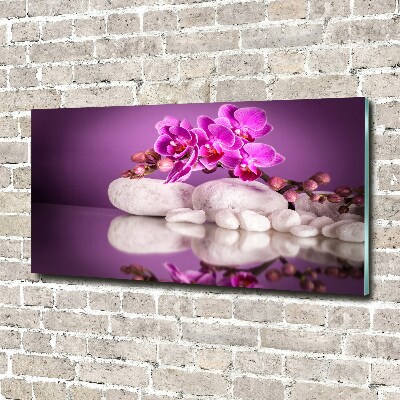 Foto glasbild Rosa Orchidee