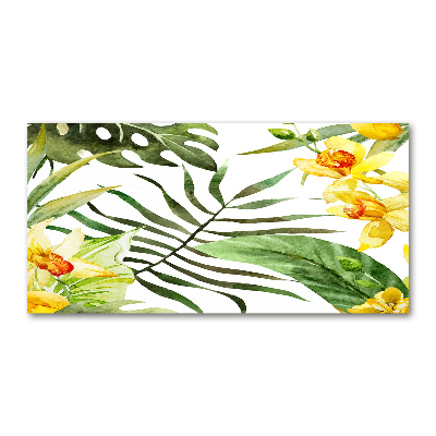 Glasbild Tropische Blumen