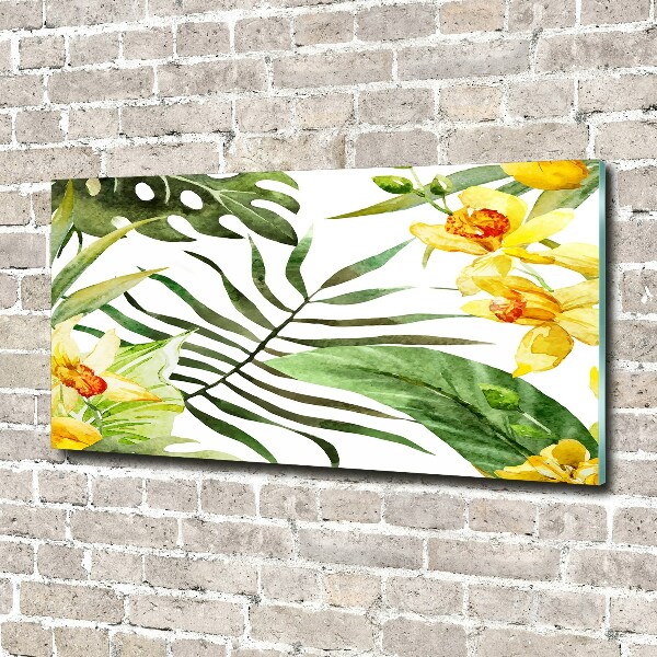 Glasbild Tropische Blumen