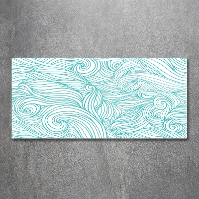 Foto glasbild Blaue Wellen