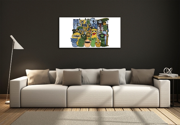 Glasbild Verrückte Monster