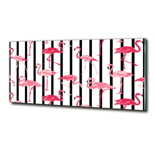 Glasbild Gestreifte Flamingos