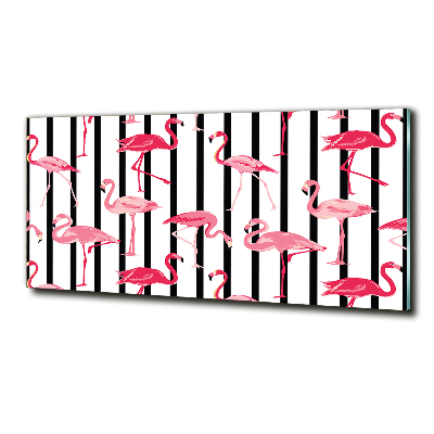 Glasbild Gestreifte Flamingos