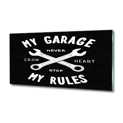 Foto glasbild Meine Garage