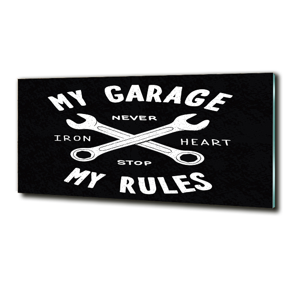 Foto glasbild Meine Garage