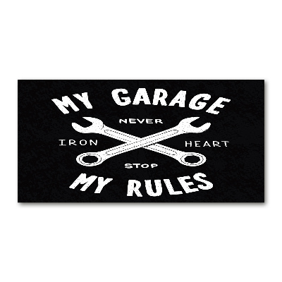 Foto glasbild Meine Garage