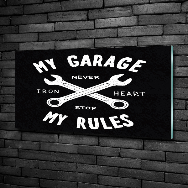 Foto glasbild Meine Garage