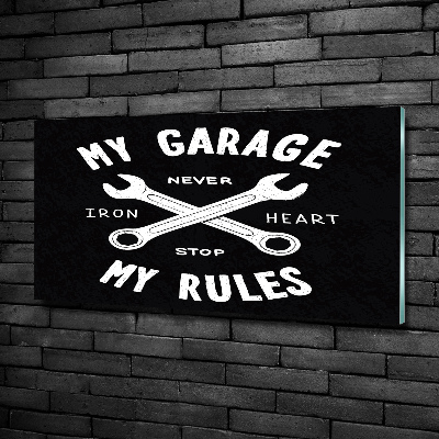 Foto glasbild Meine Garage