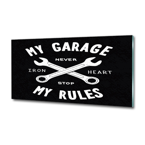 Foto glasbild Meine Garage