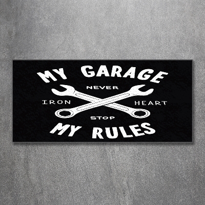 Foto glasbild Meine Garage