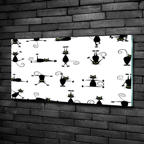 Glasbild Katzenillustration