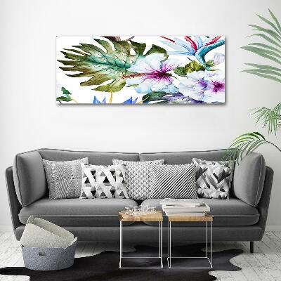 Glasbild Hawaiianische Blumen